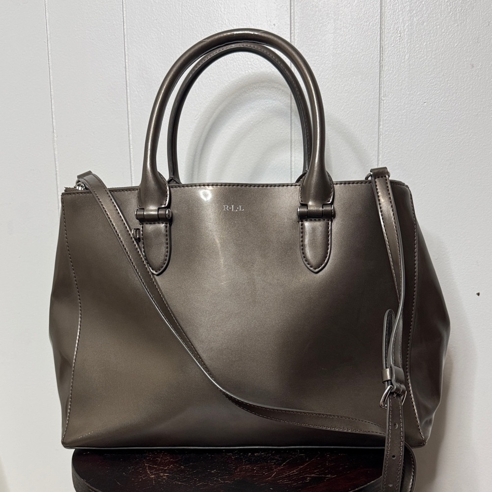 Lauren Ralph Lauren Metallic Satchel Fresh No Marks Ans Clean Inside.